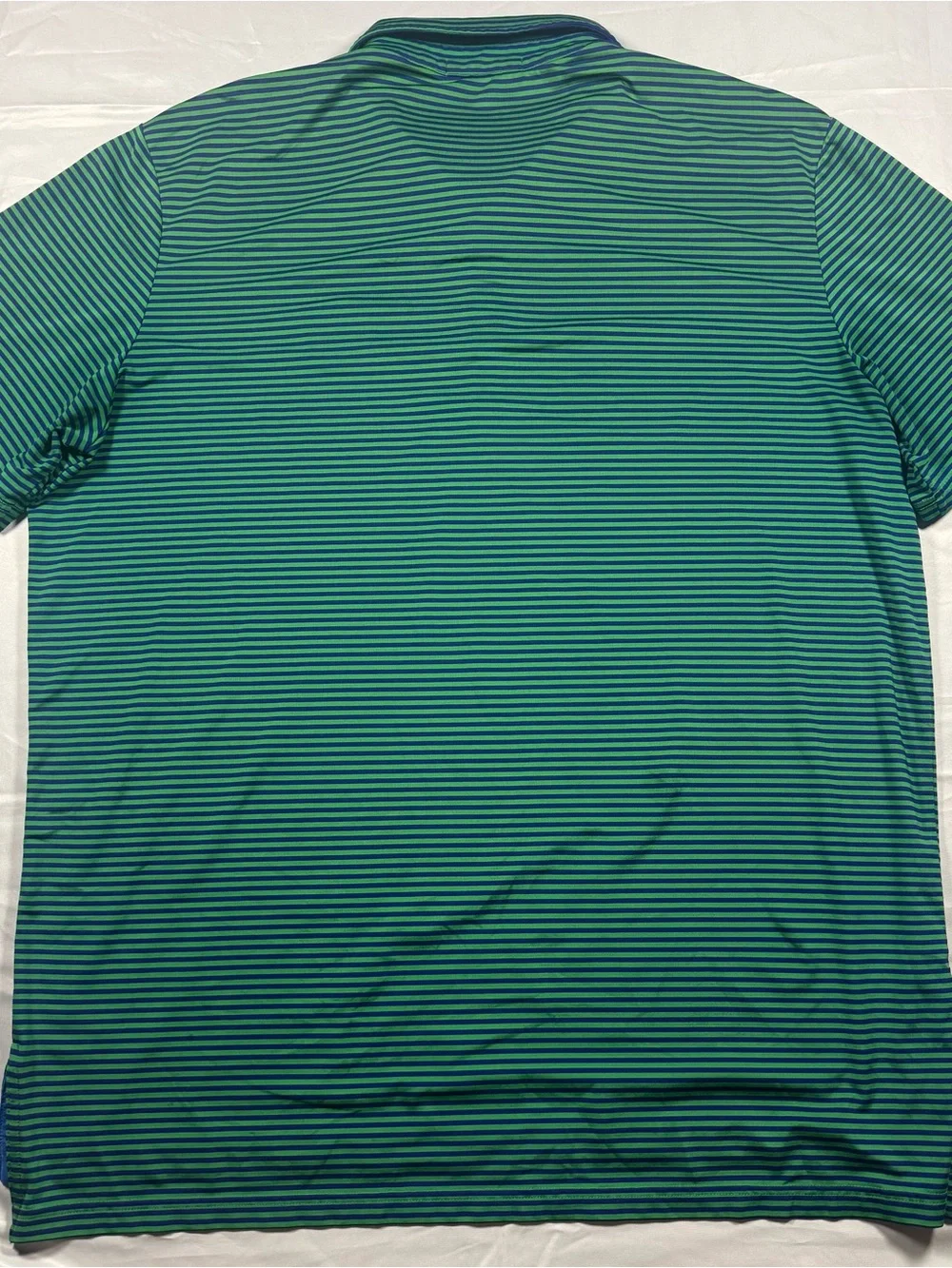 Ralph Lauren RLX Green and Blue Striped Pebble Beach Performance Polo - XL/TG